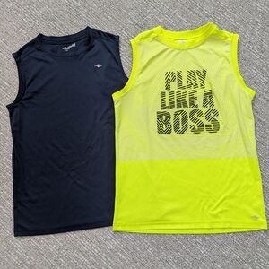 Athletic Works Black and Yellow Tank Tops for Active Wear